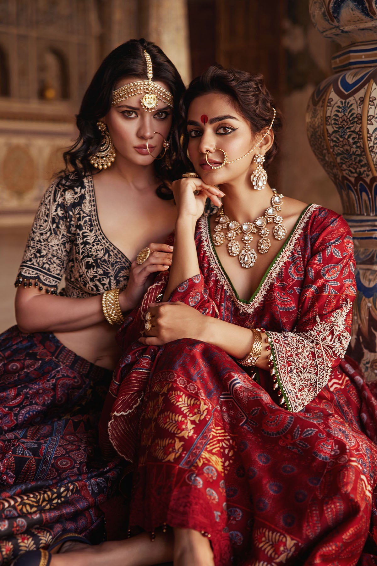 Maroon Printed Anarkali