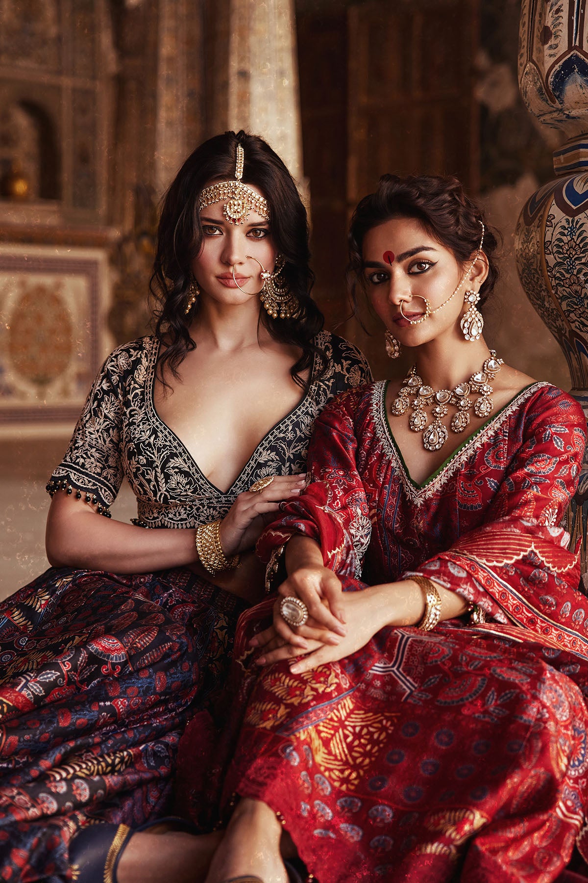 Maroon Printed Anarkali