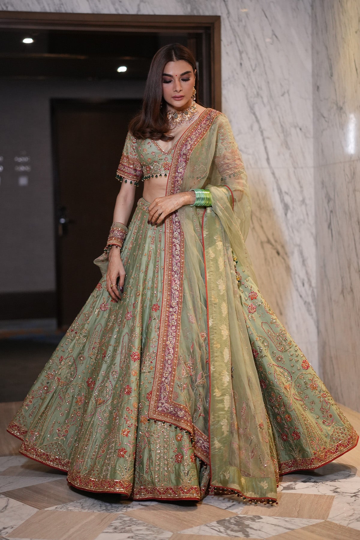 Green Lehenga