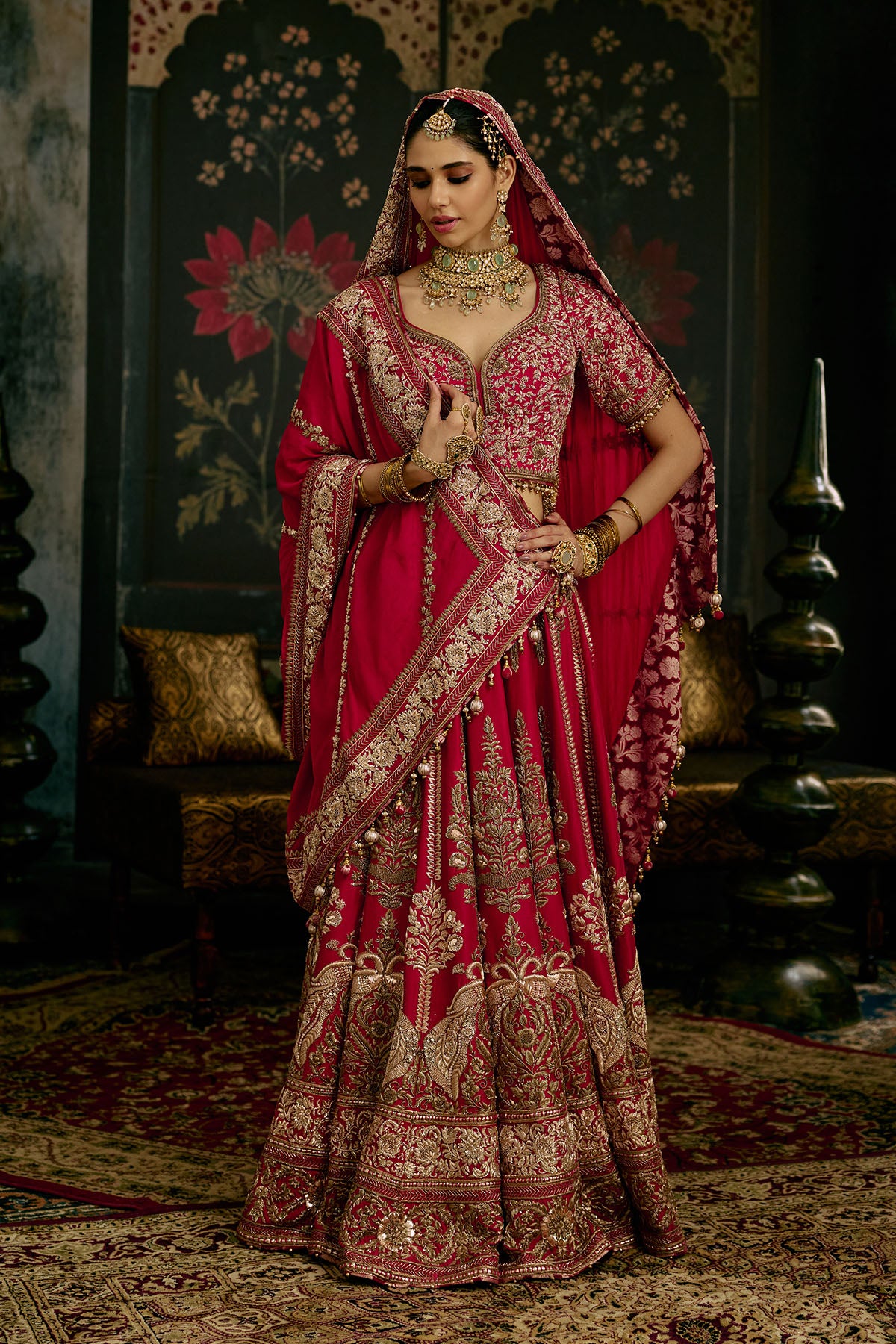 Raspberry Lehenga