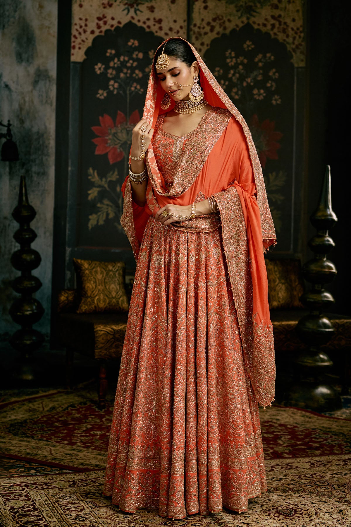 Dark Peach Lehenga