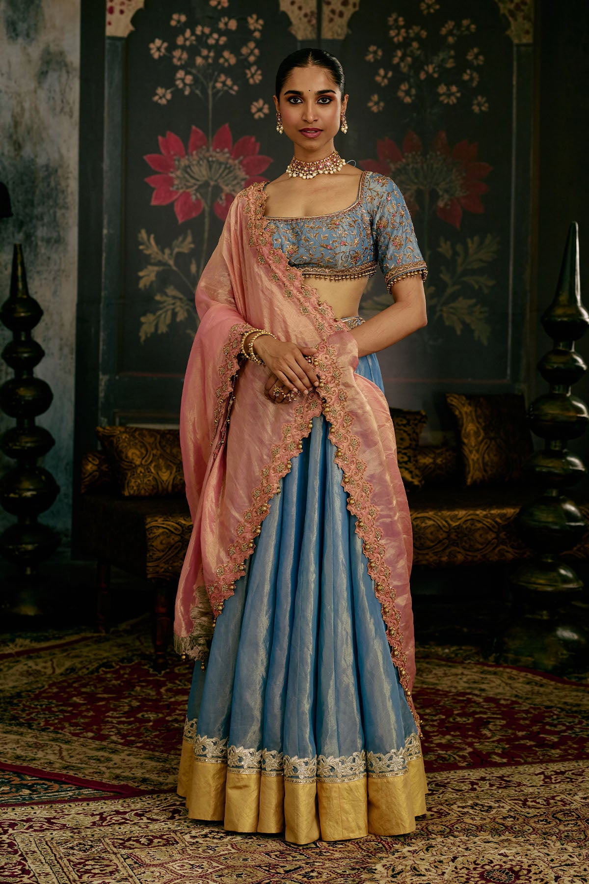 Blue Pink Lehenga