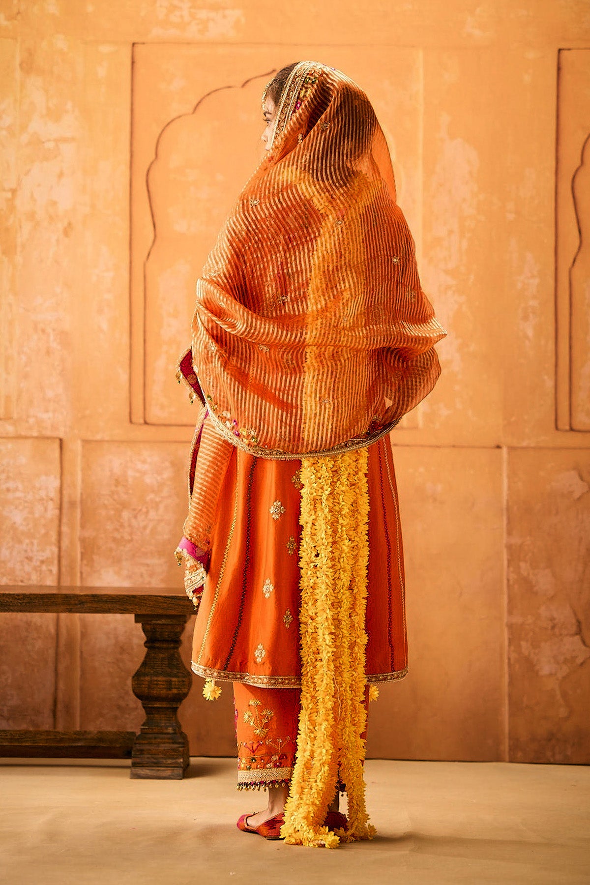 Orange Phulkari Suit