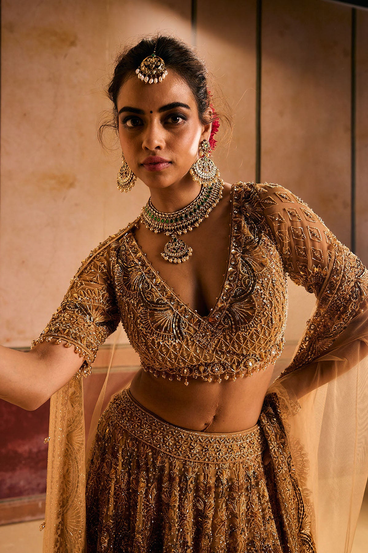 Golden Brown Lehenga