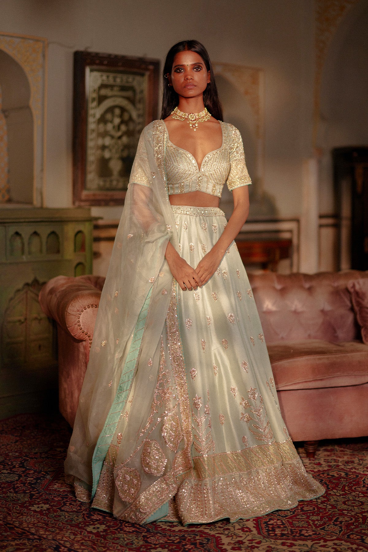 Powder Blue Lehenga