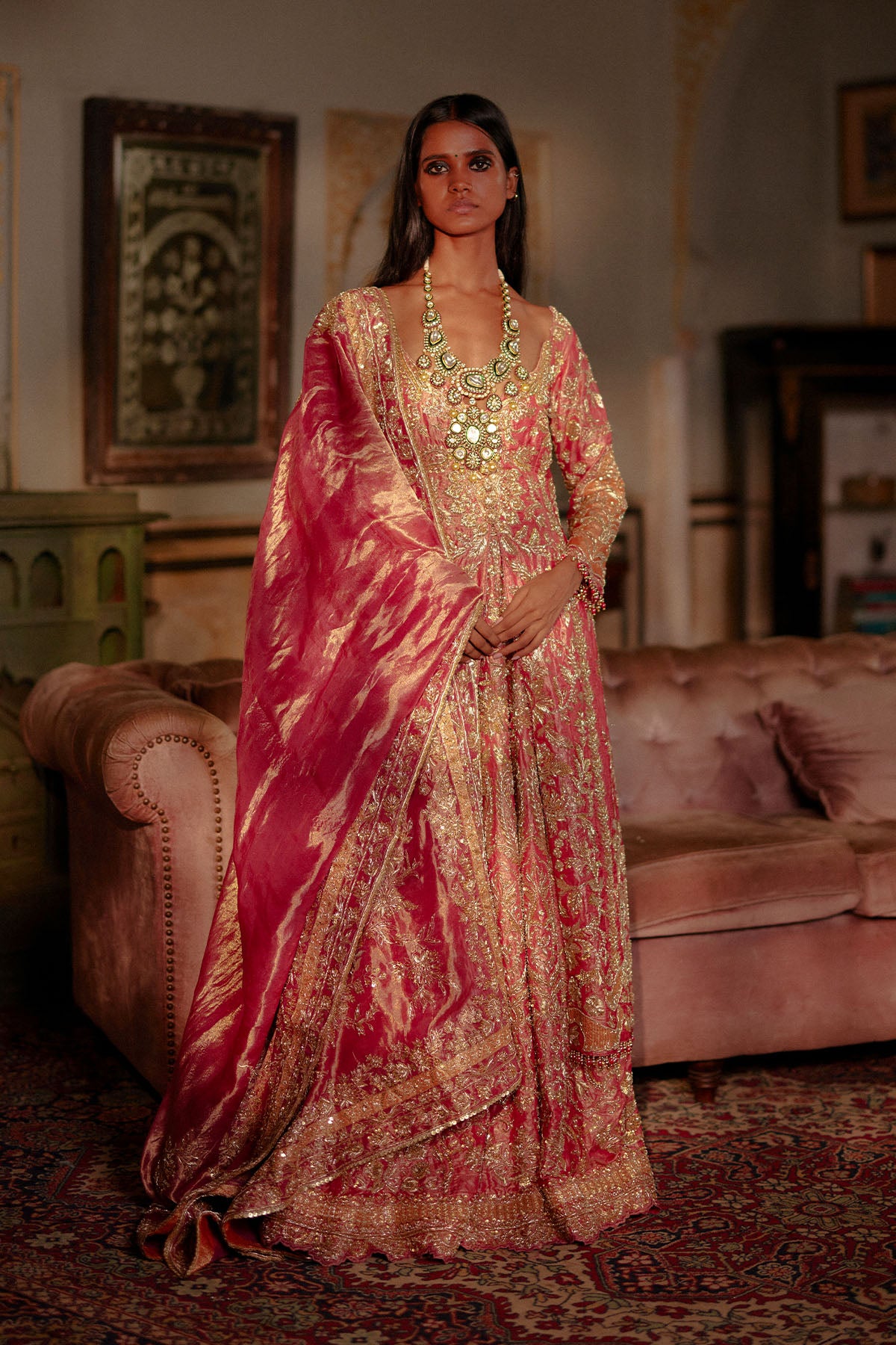 Red Anarkali Lehenga