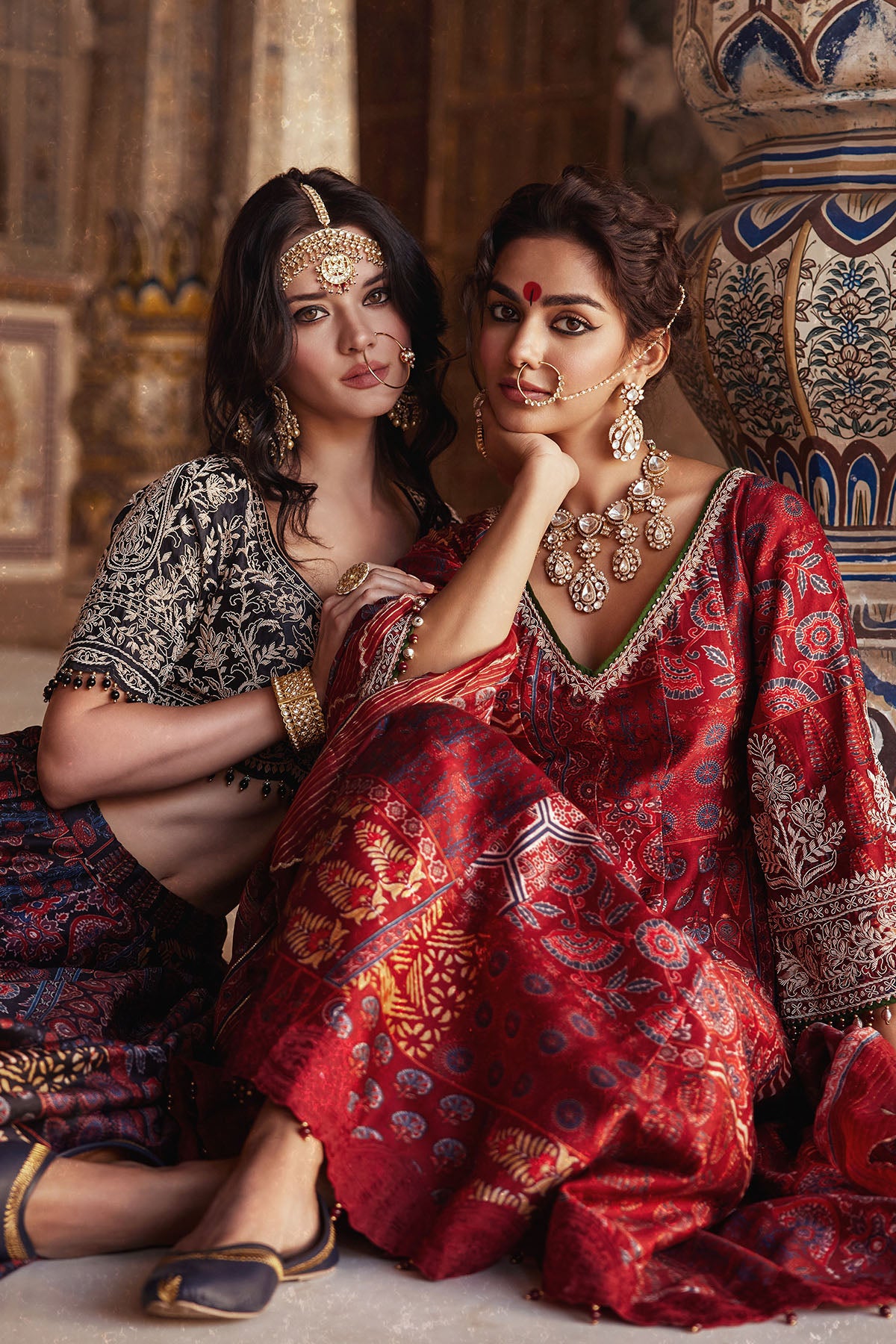 Maroon Printed Anarkali