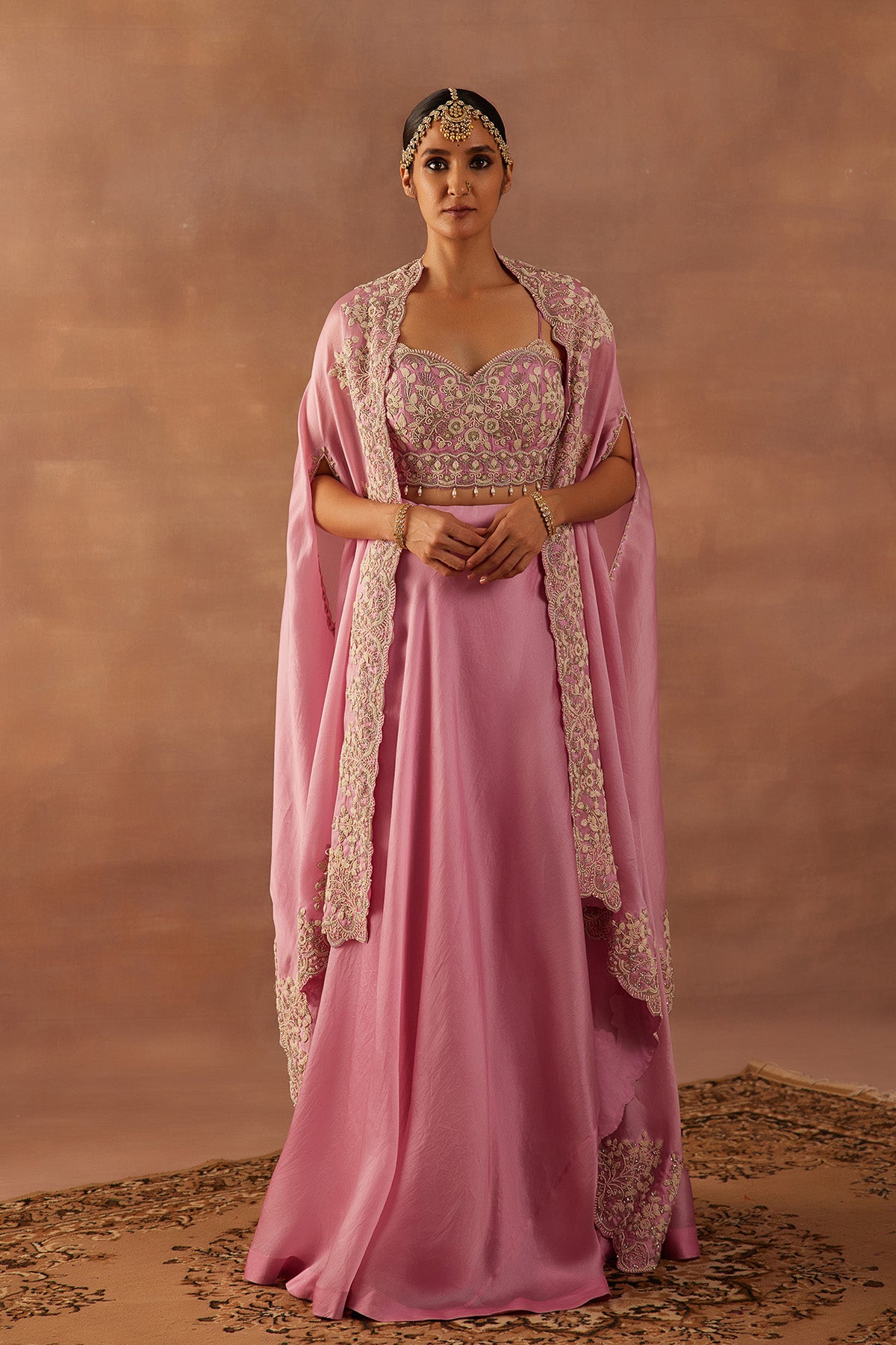 Pink Cape Lehenga