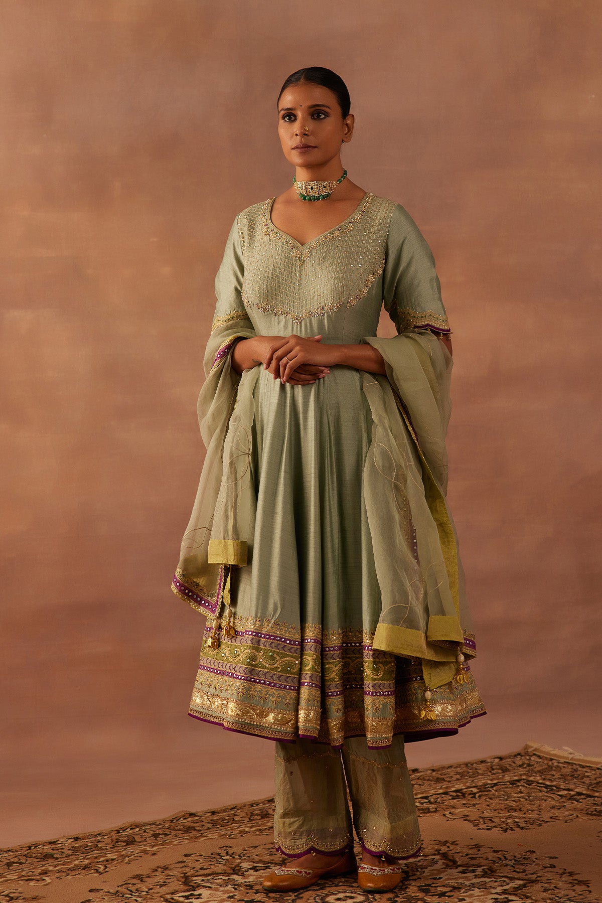 Sage Green Anarkali