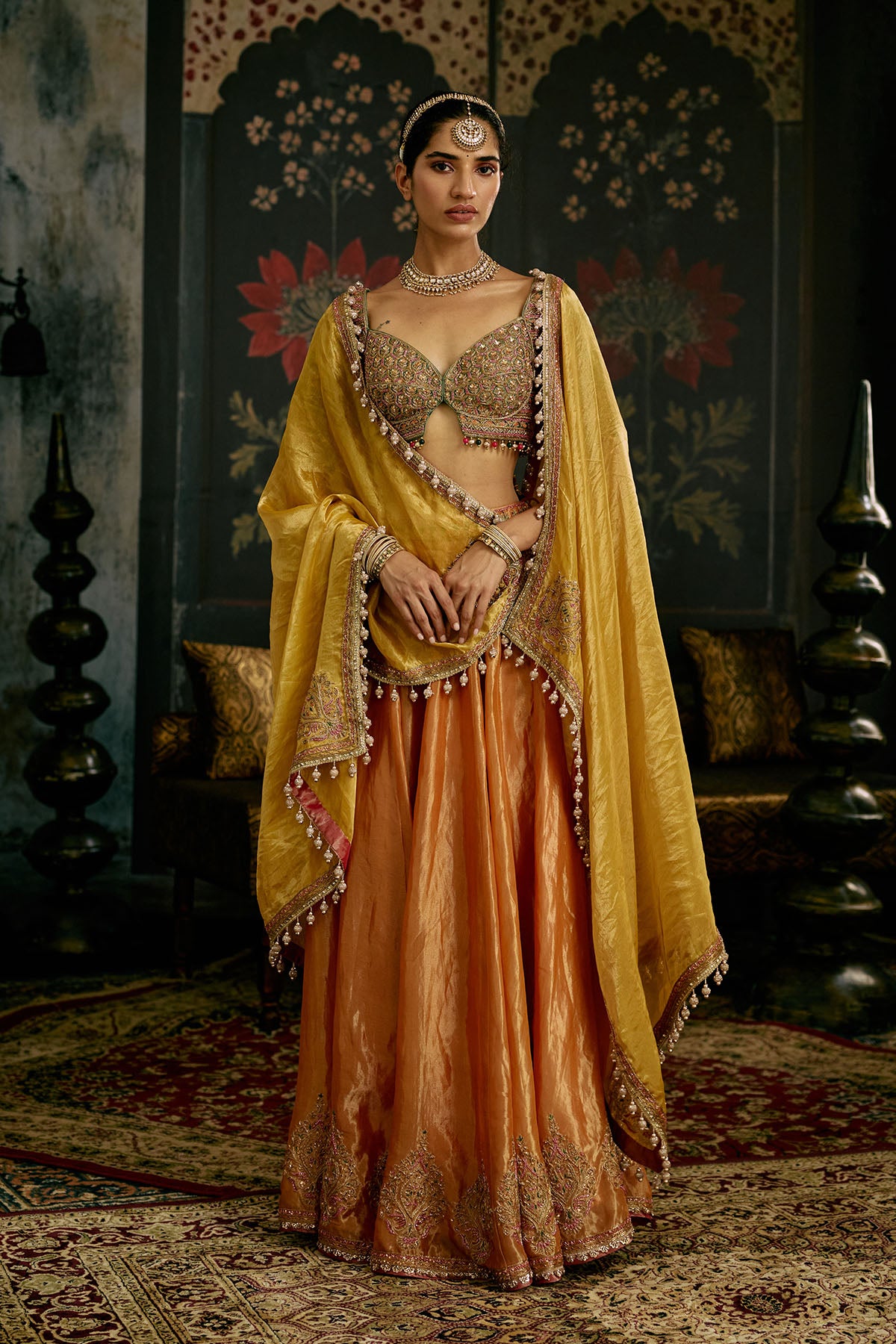 Orange Yellow Lehenga