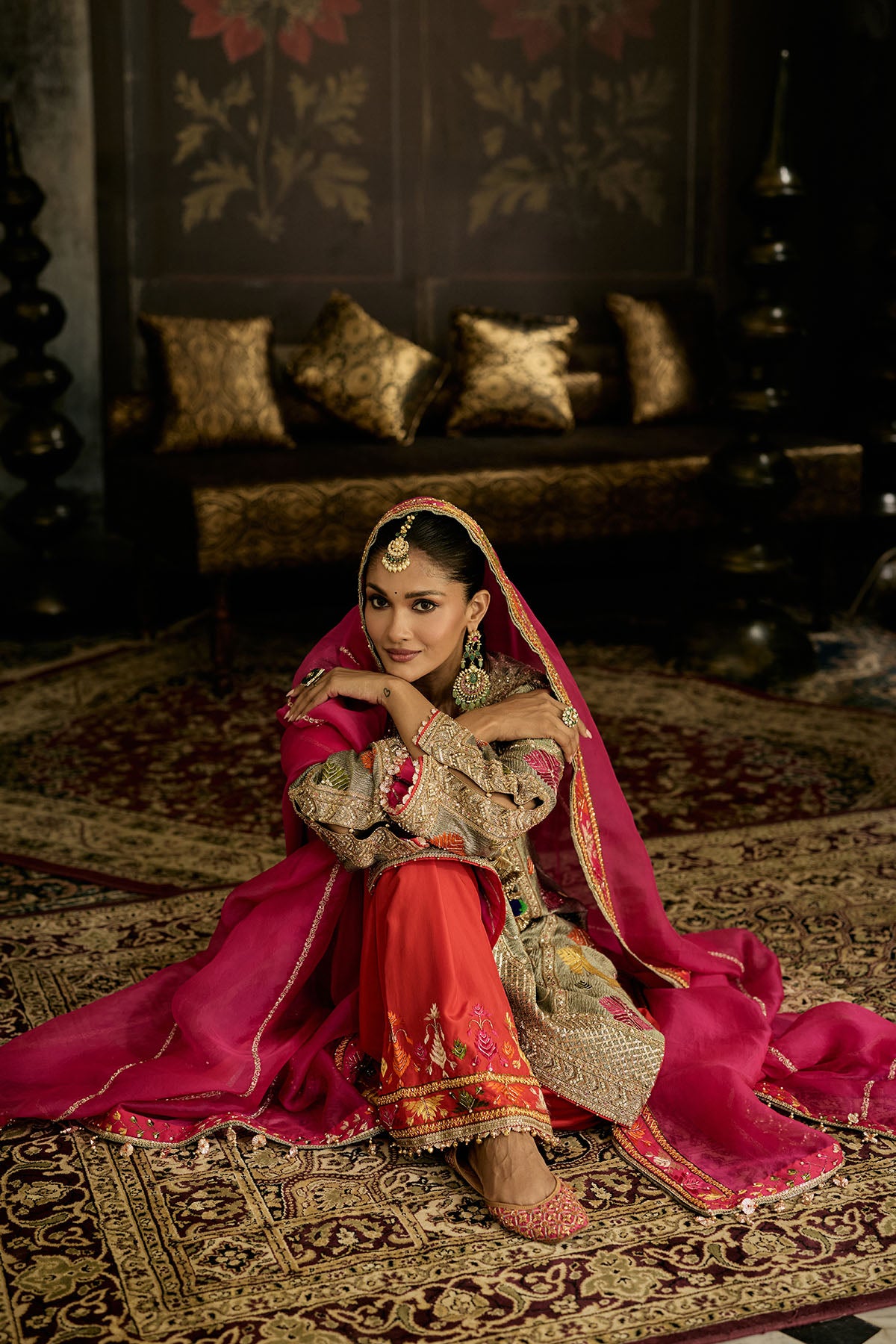 Magenta Phulkari Salwar Suit