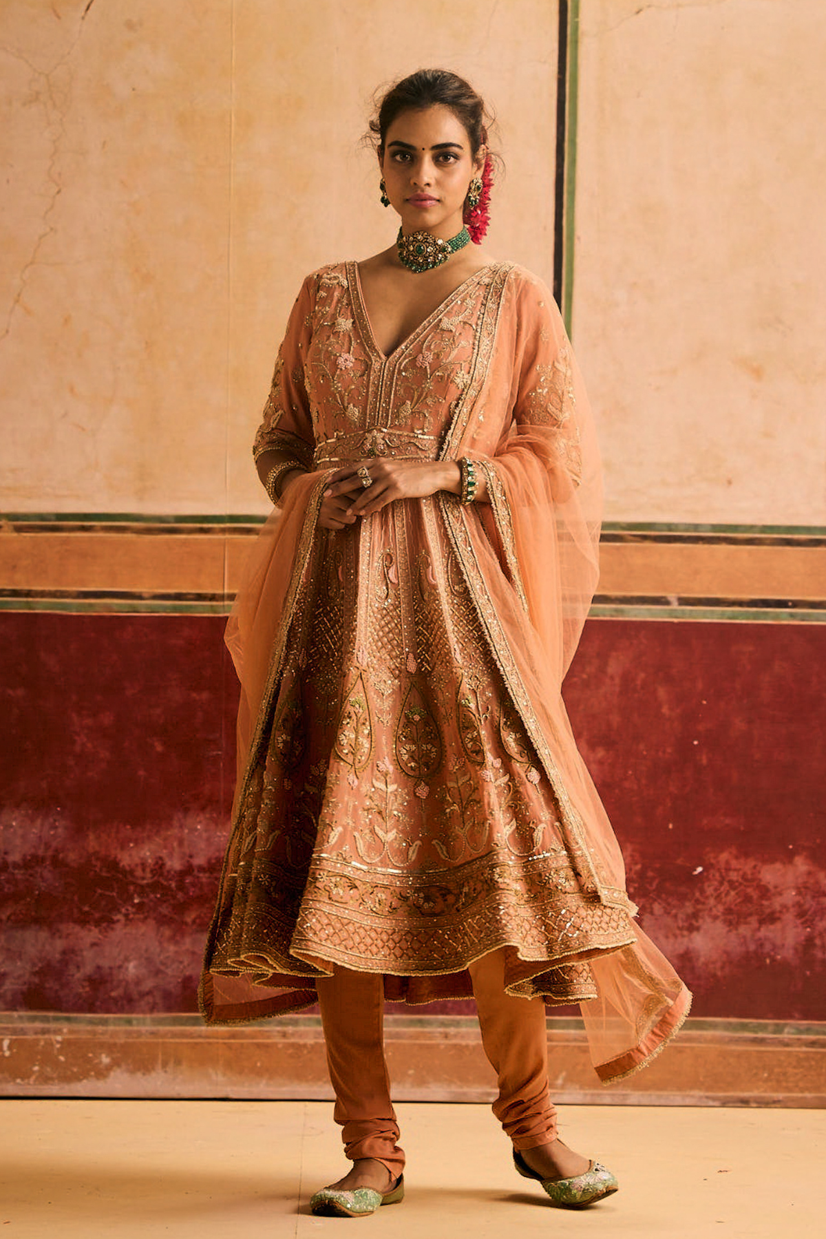 Peach Anarkali