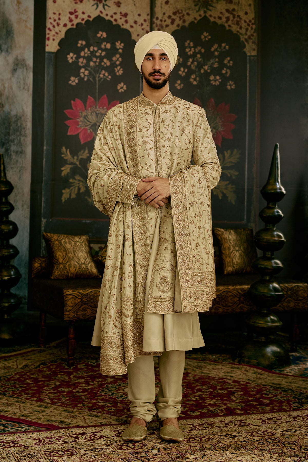 Sage Green Achkan