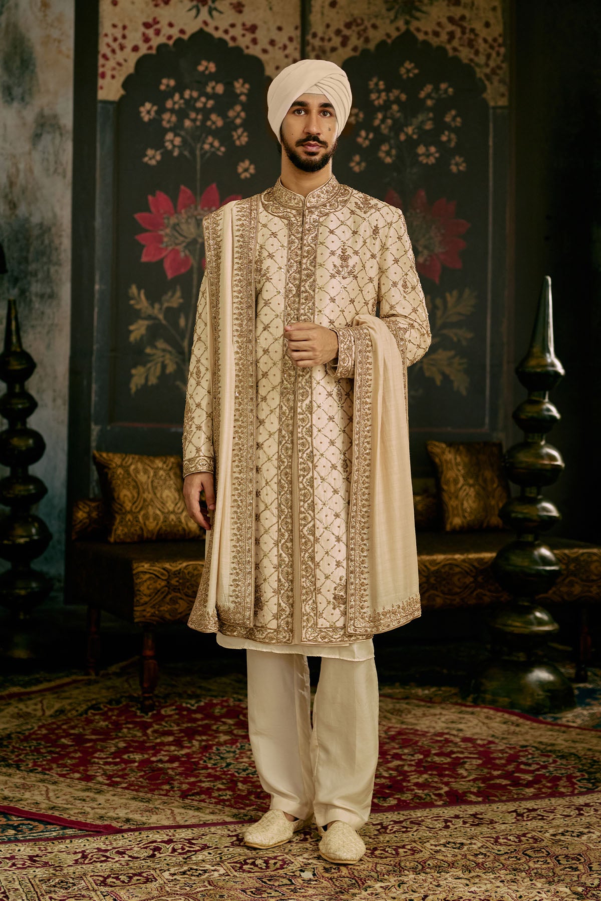Light Beige Achkan