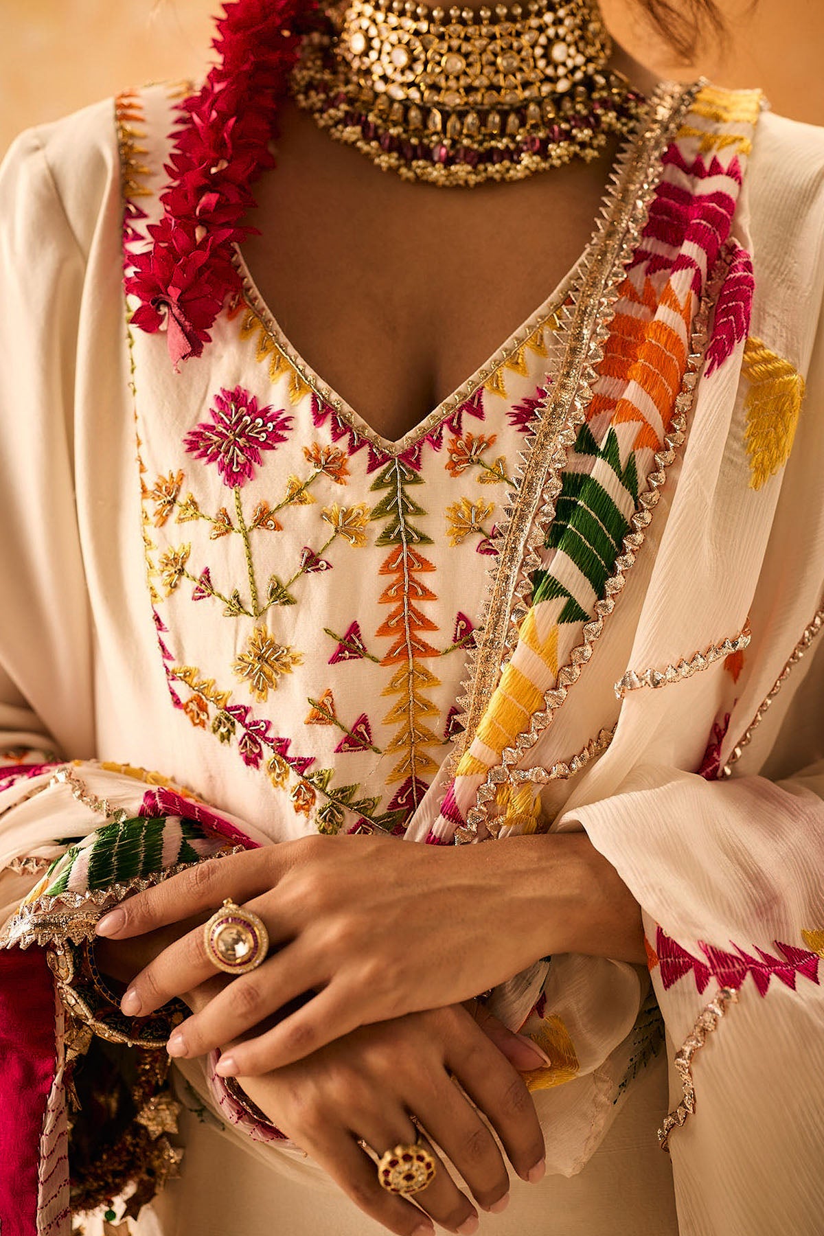 Ivory Phulkari Suit