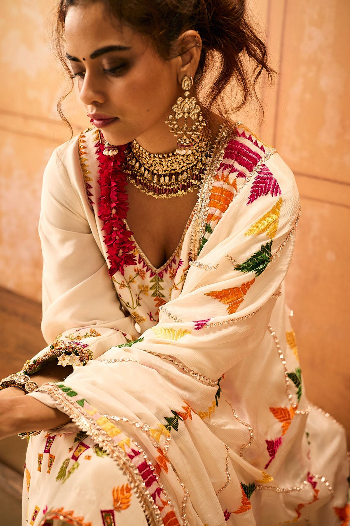 Ivory Phulkari Suit