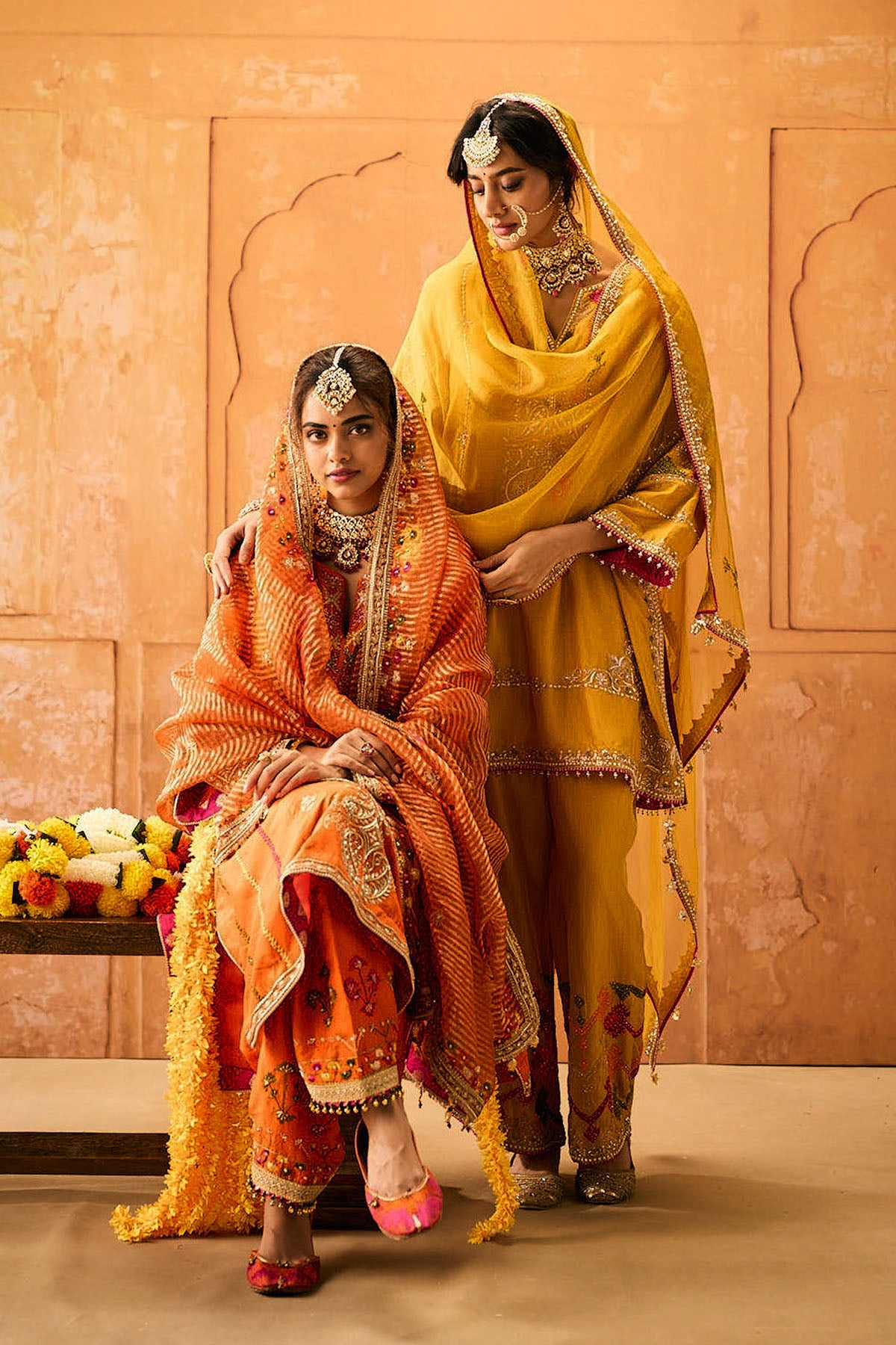 Orange Phulkari Suit