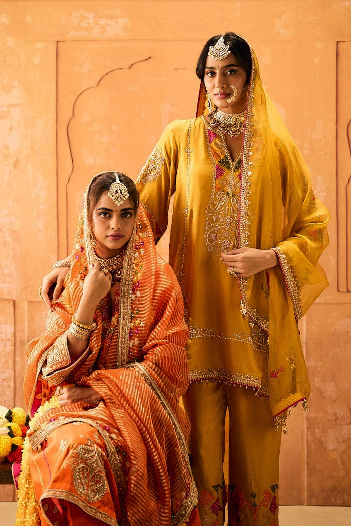 Orange Phulkari Suit