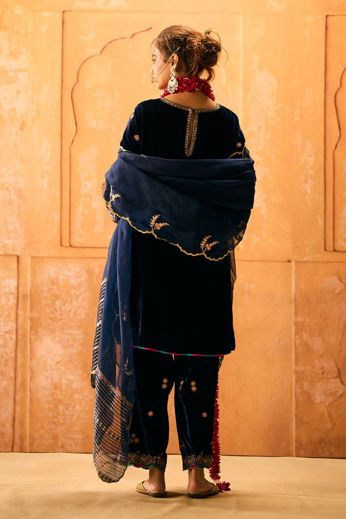 Navy Blue Velvet Suit