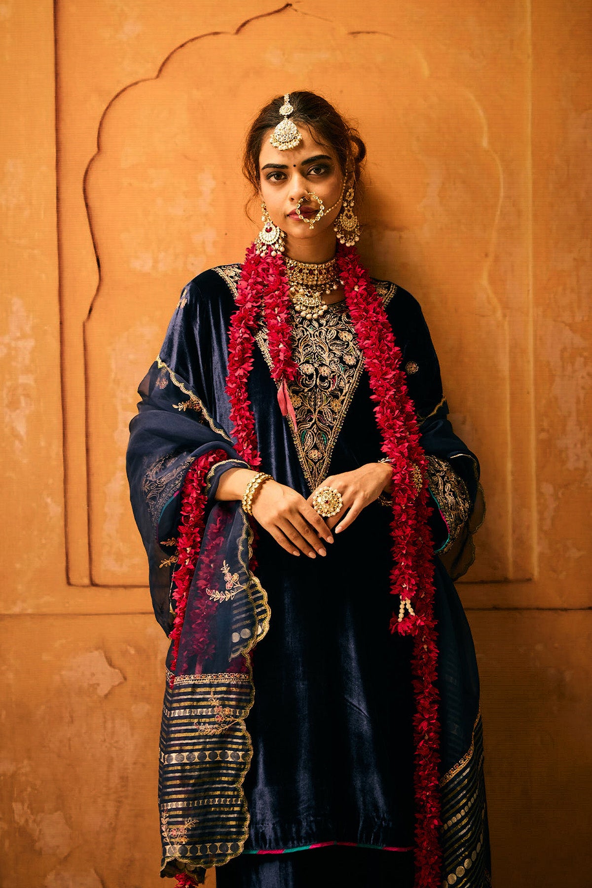 Navy Blue Velvet Suit