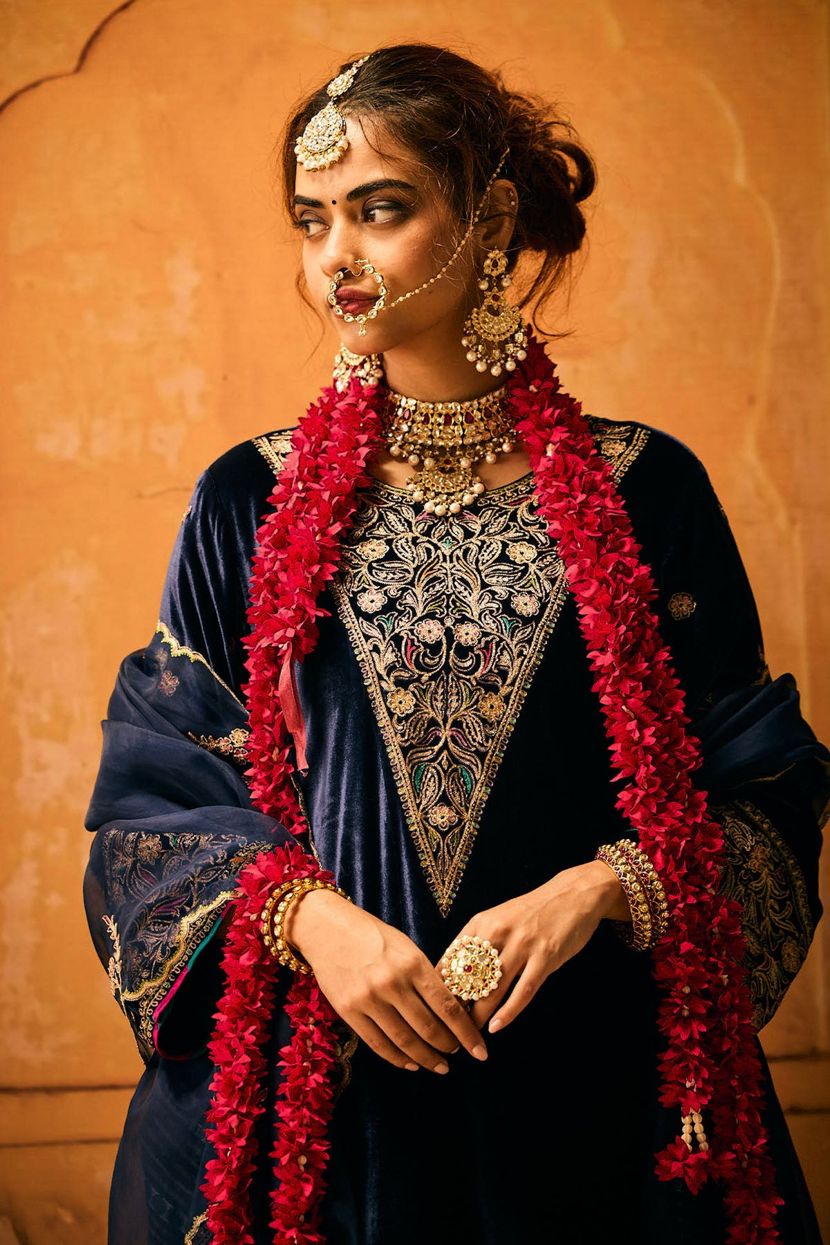 Navy Blue Velvet Suit