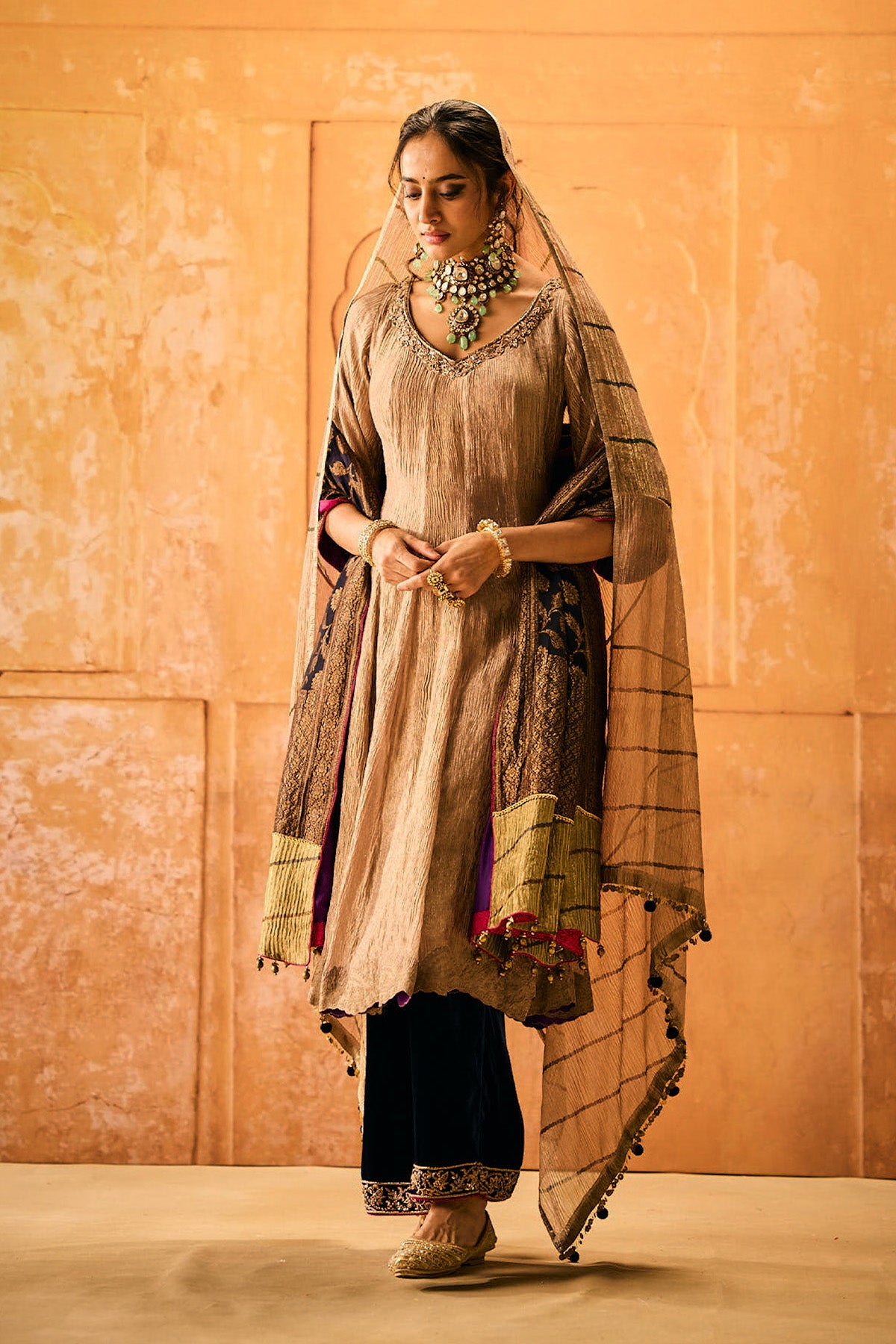 Dusty Gold Anarkali