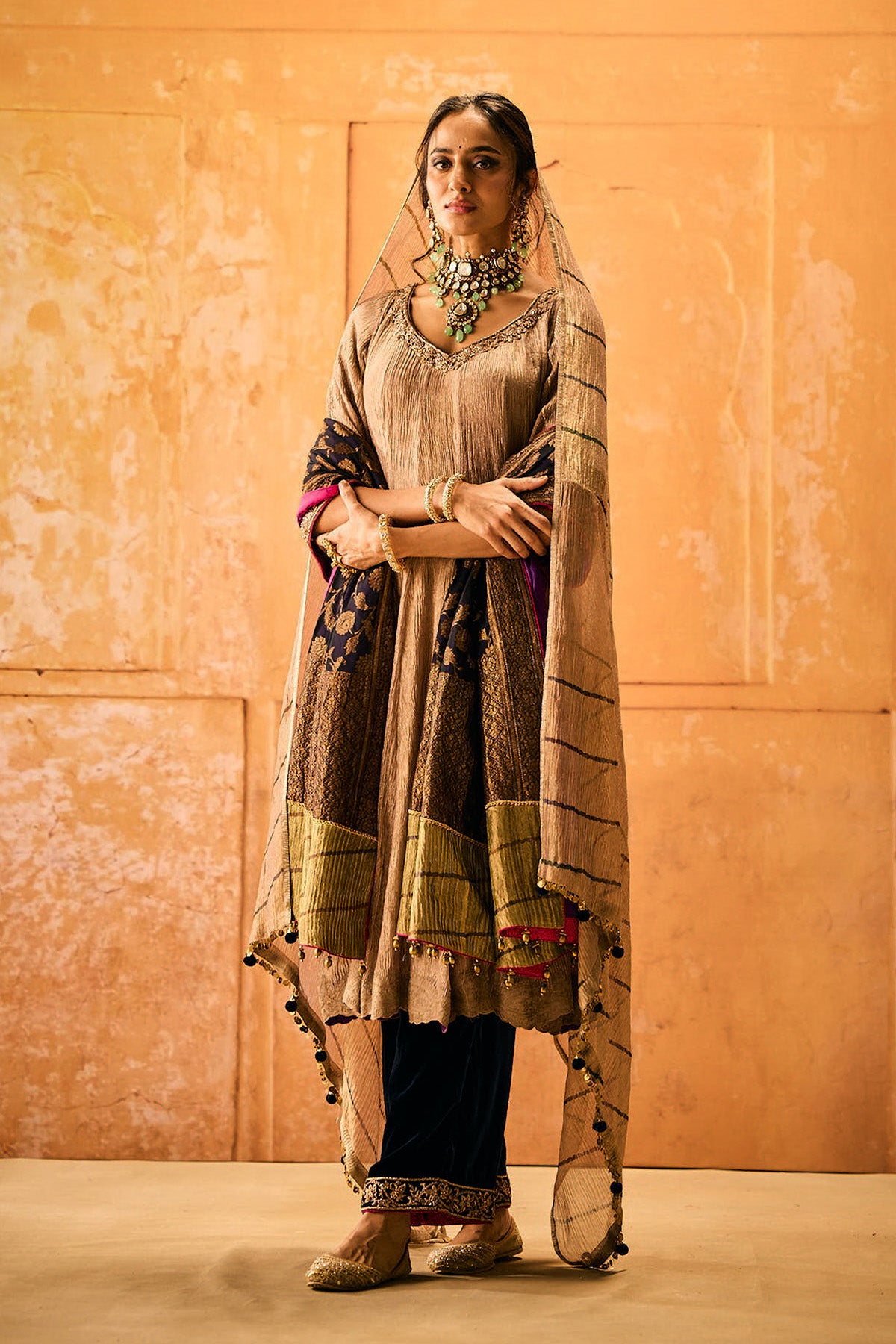 Dusty Gold Anarkali