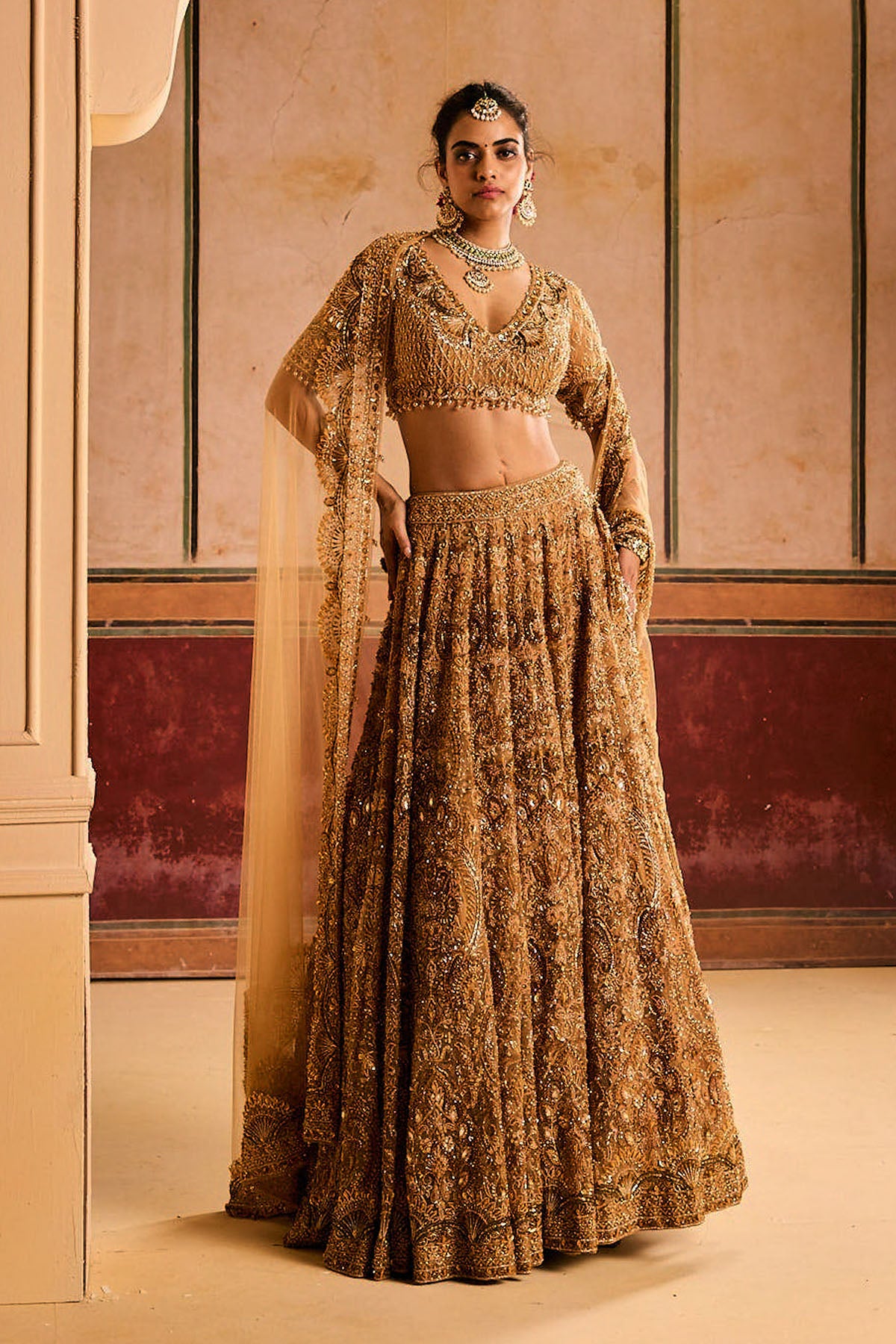Golden Brown Lehenga