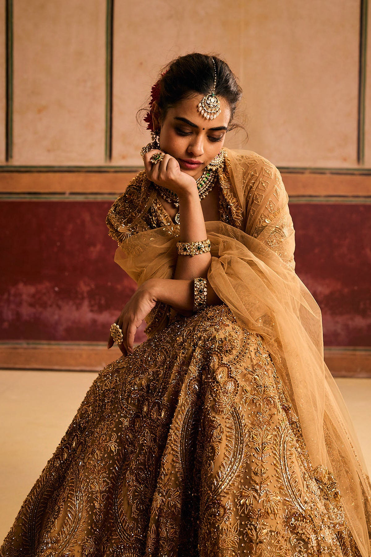 Golden Brown Lehenga