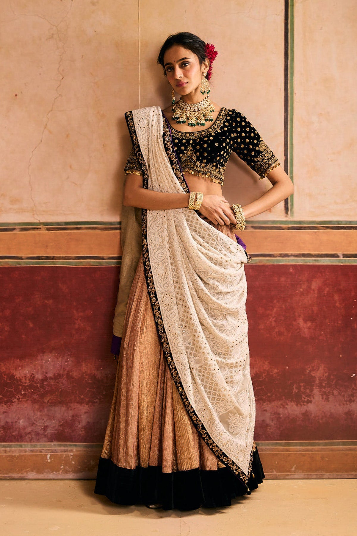 Gold-Pink Lehenga