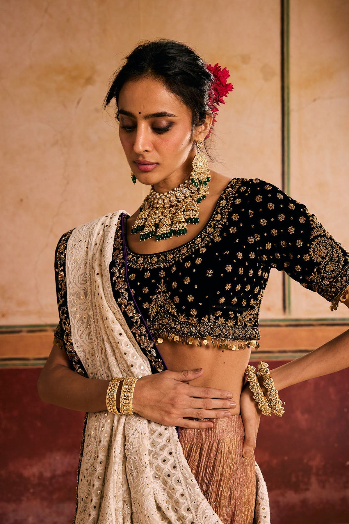 Gold-Pink Lehenga