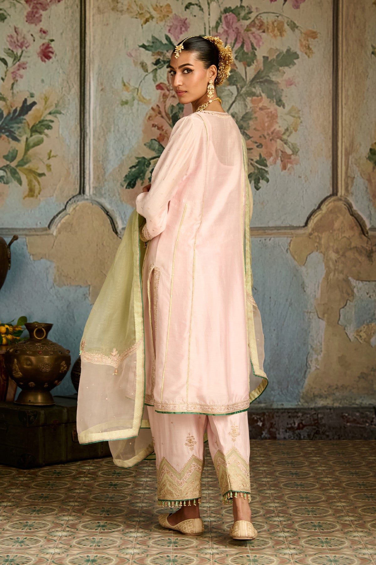 Light Pink Green Salwar Suit