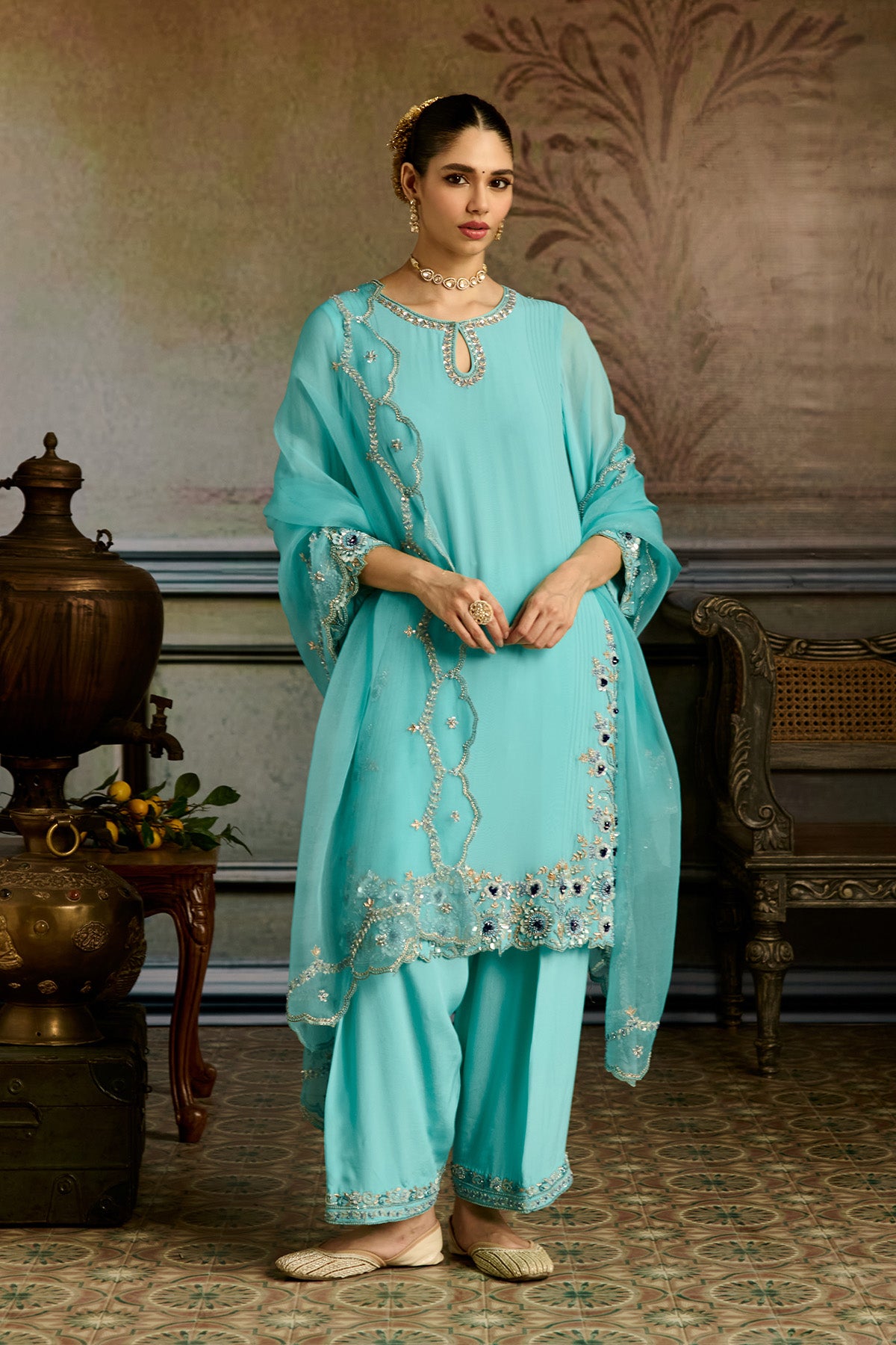 Aqua Blue Salwar Suit
