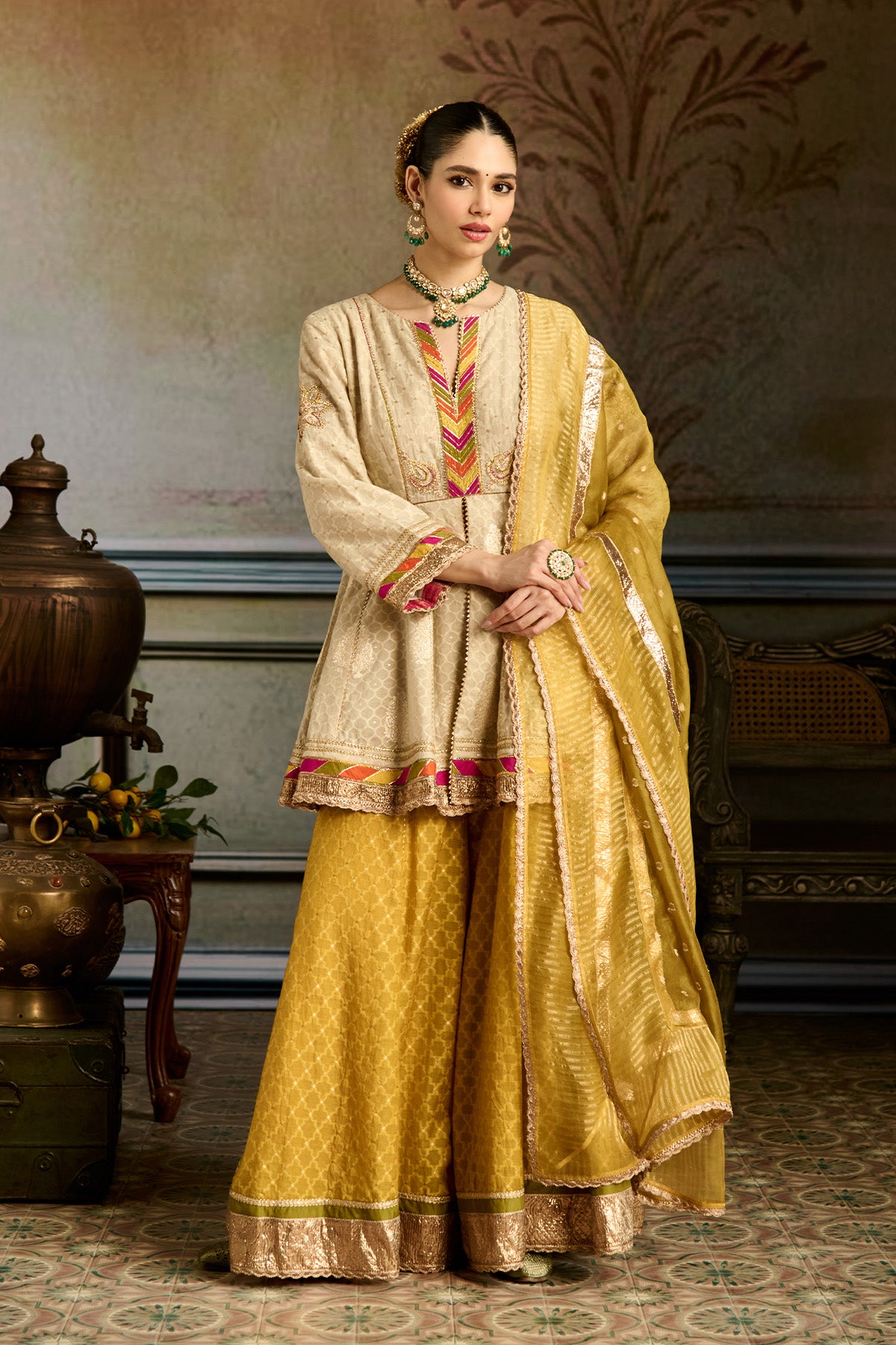 Ivory Mustard Sharara