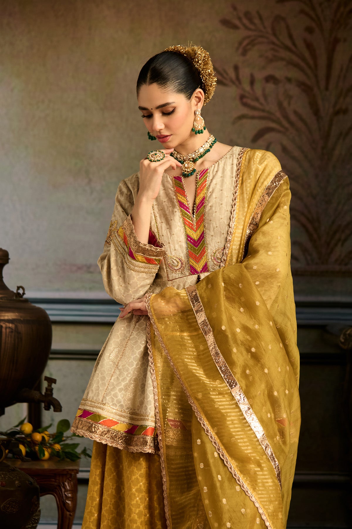 Ivory Mustard Sharara