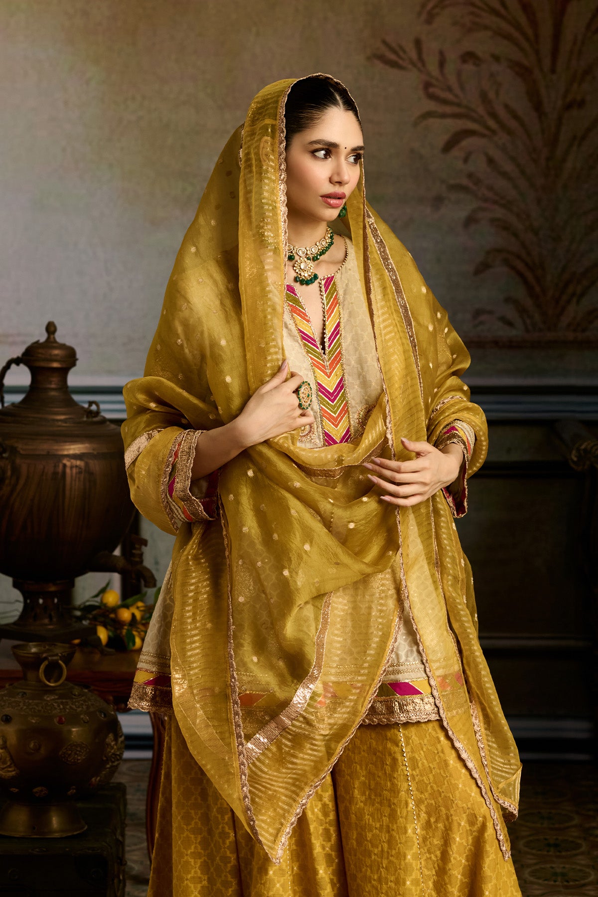 Ivory Mustard Sharara