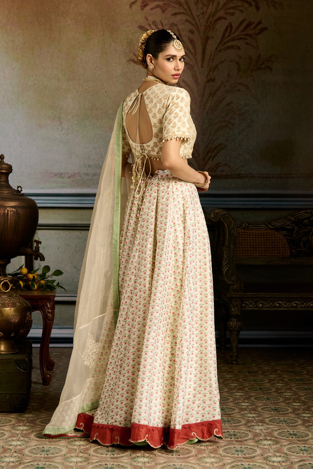 Ivory Printed Lehenga